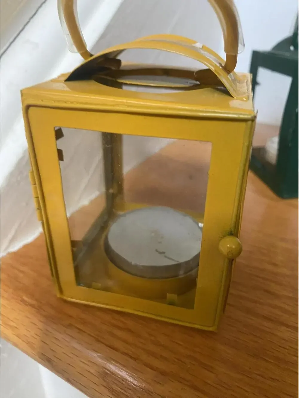 Set of 4 Small Decorative Metal Lanterns with Glass Panels